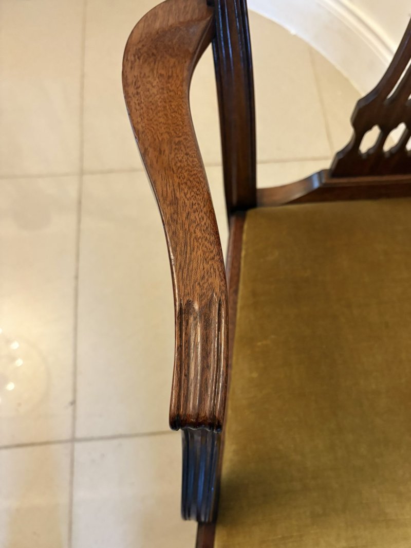 Quality Set of 12 Antique Mahogany Hepplewhite Style Dining Chairs